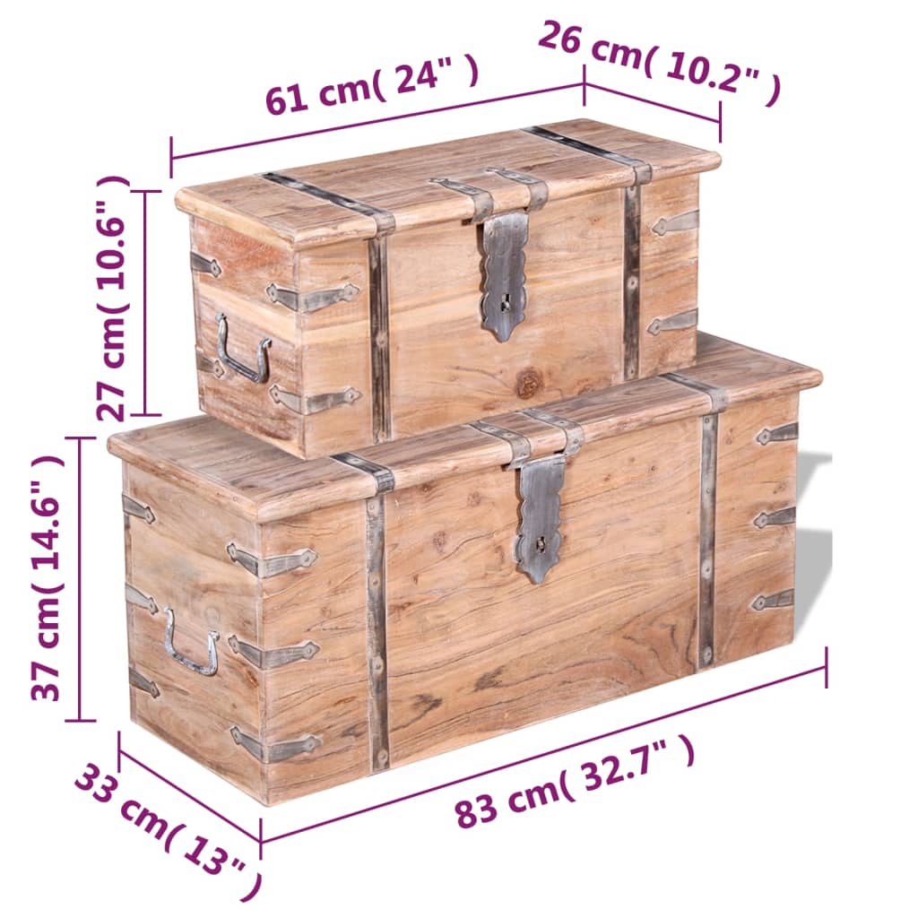 Boîte de rangement en bois d'acacia