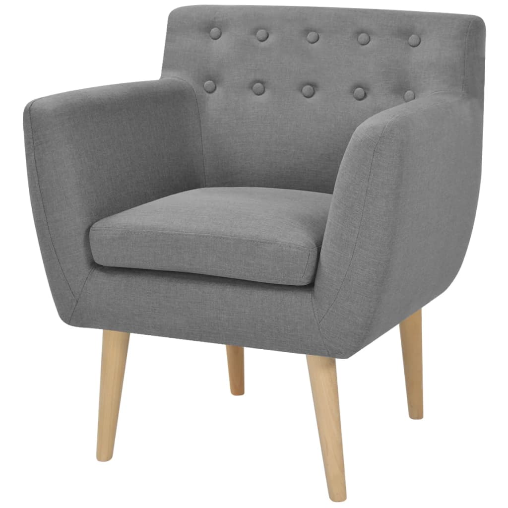 Fauteuil stof lichtgrijs