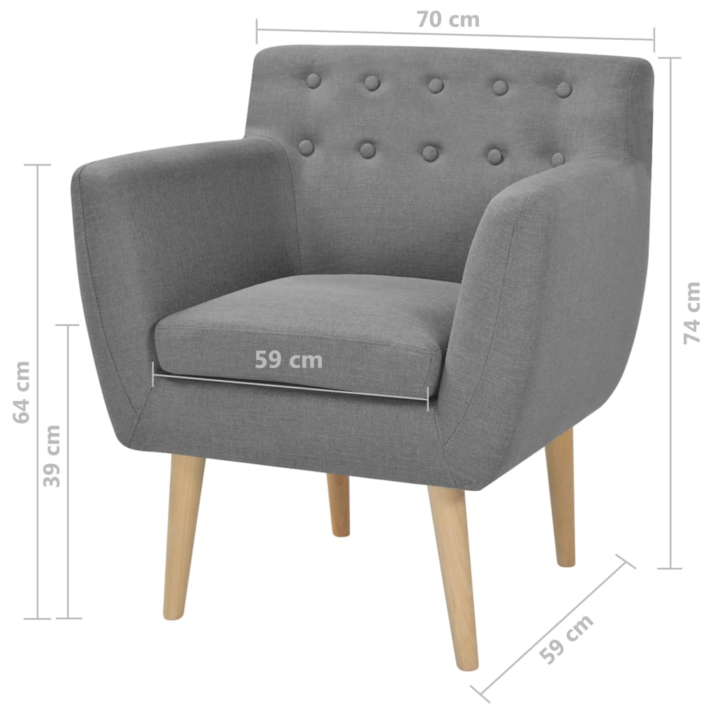 Fauteuil tissu gris clair