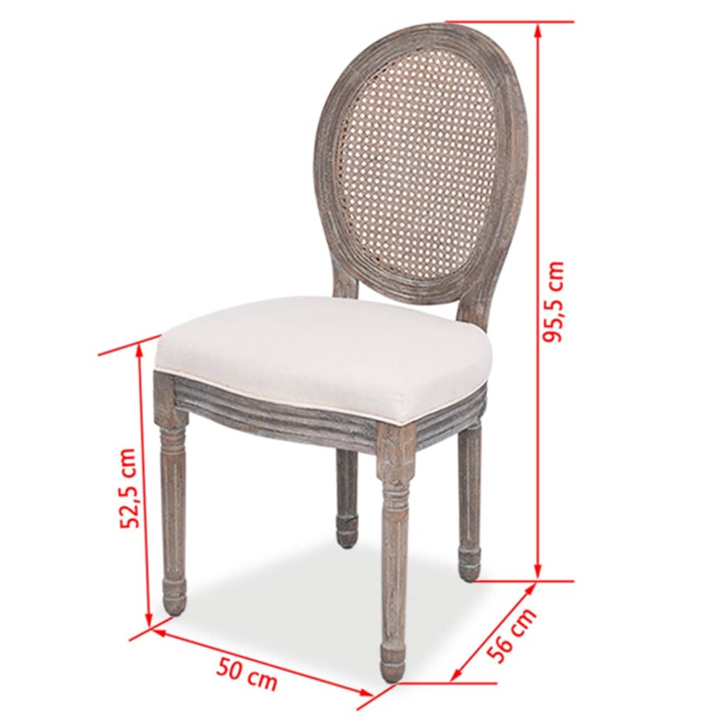 Eetkamerstoelen 4 st stof crèmekleurig