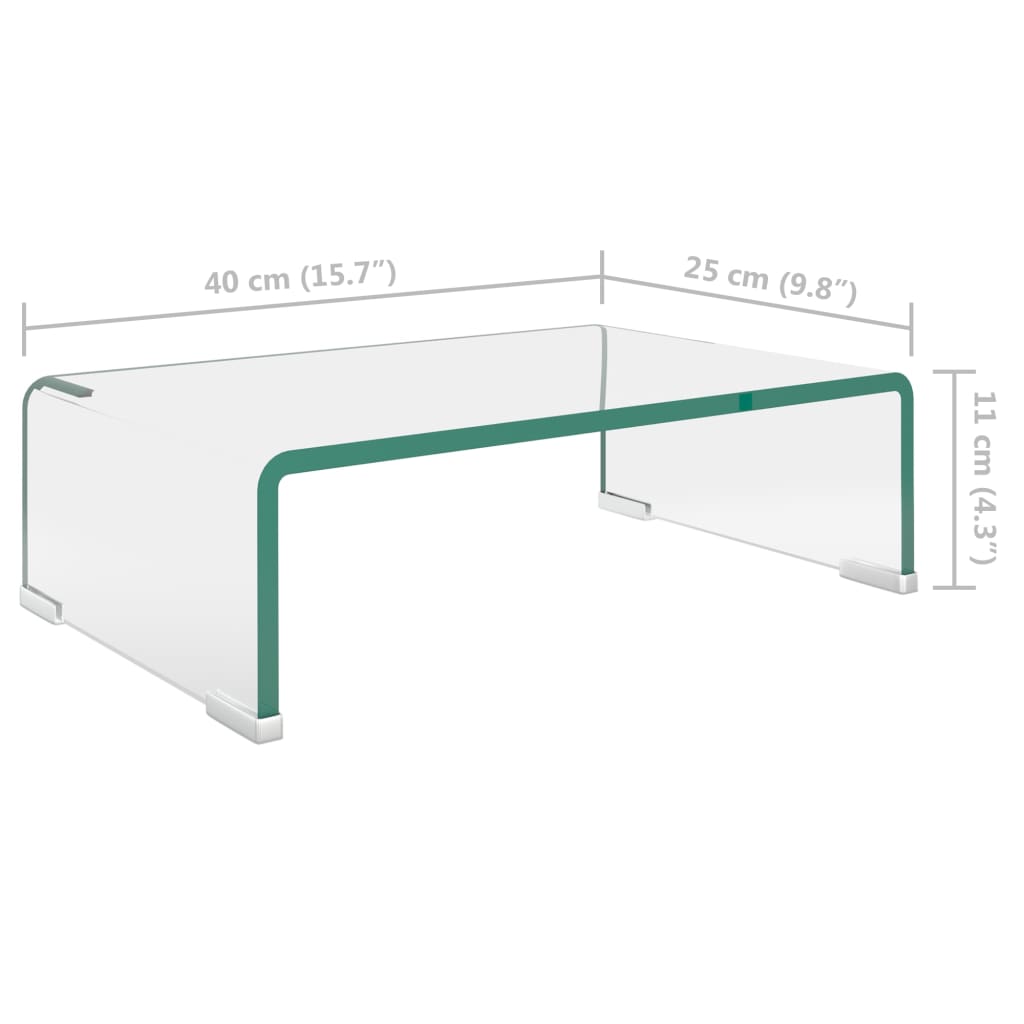 Meuble TV/rehausseur de moniteur 120x30x13 cm verre