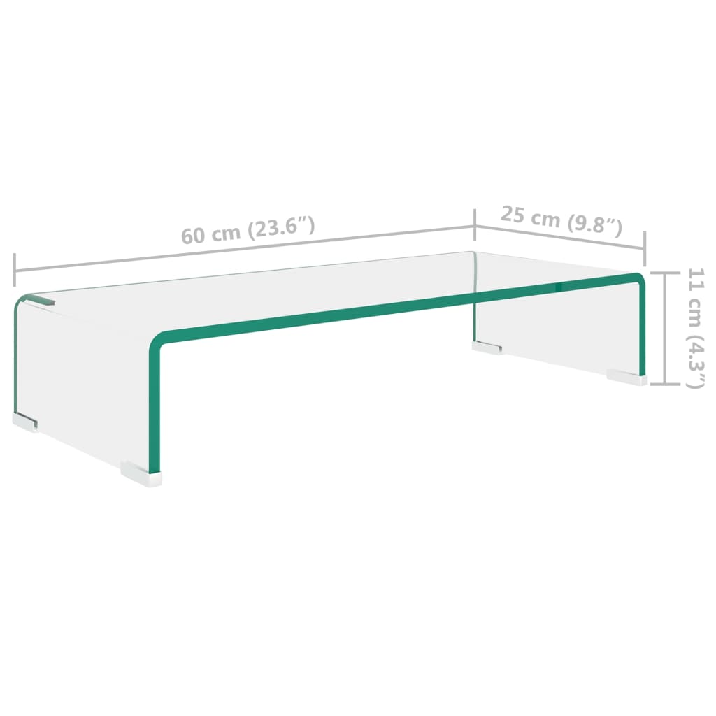 Meuble TV/rehausseur de moniteur 120x30x13 cm verre