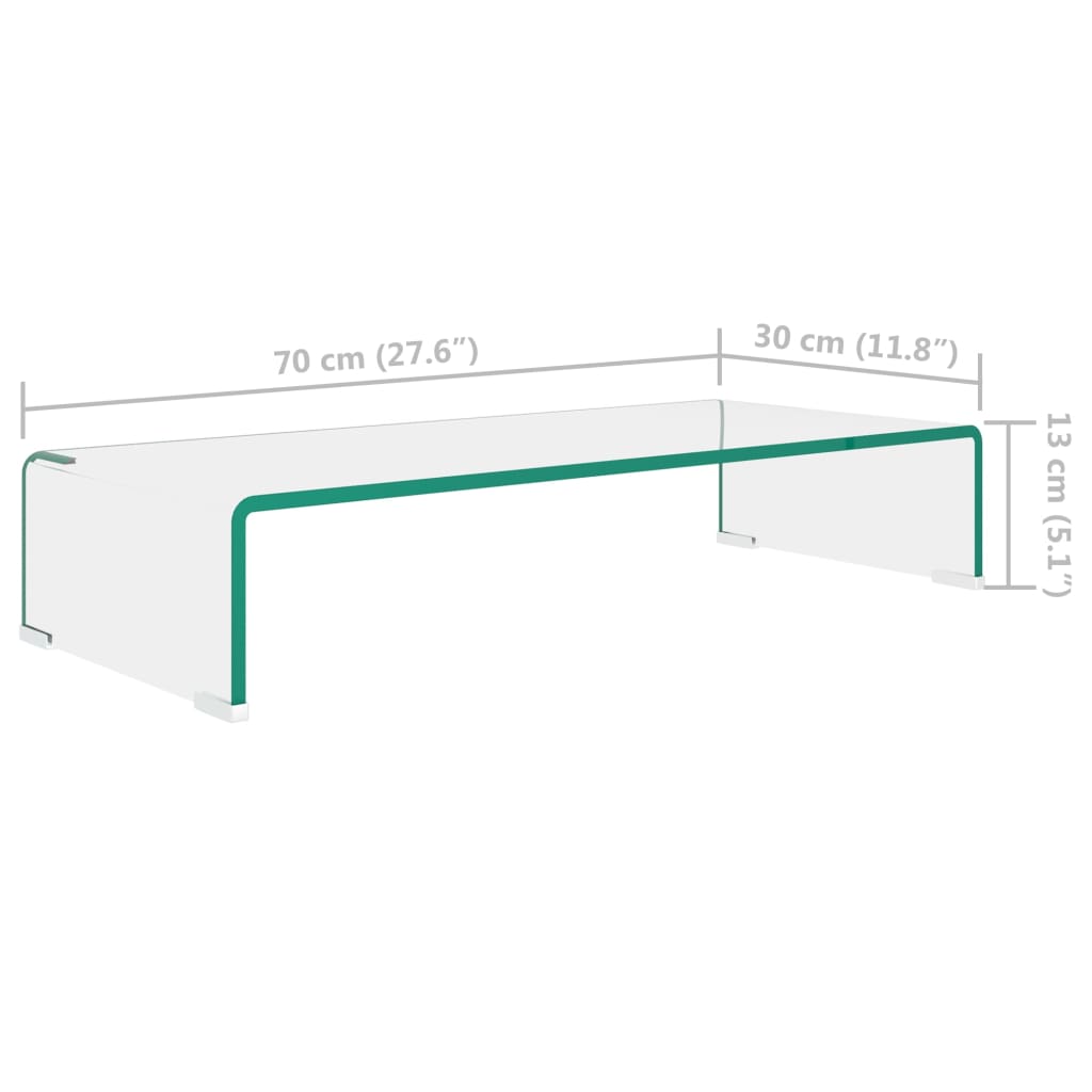 Meuble TV/rehausseur de moniteur 120x30x13 cm verre