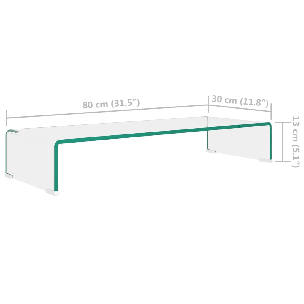 TV-meubel/monitorverhoger 120x30x13 cm glas