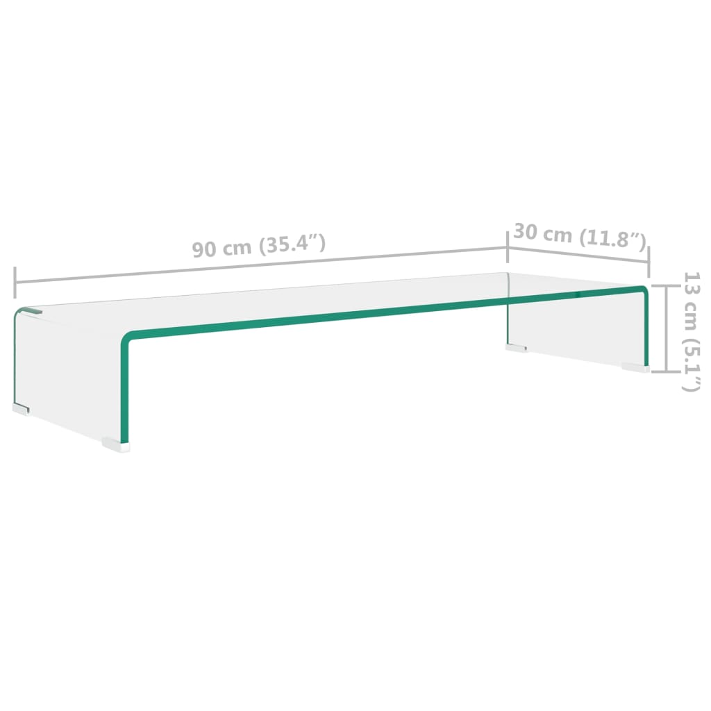 Meuble TV/rehausseur de moniteur 120x30x13 cm verre