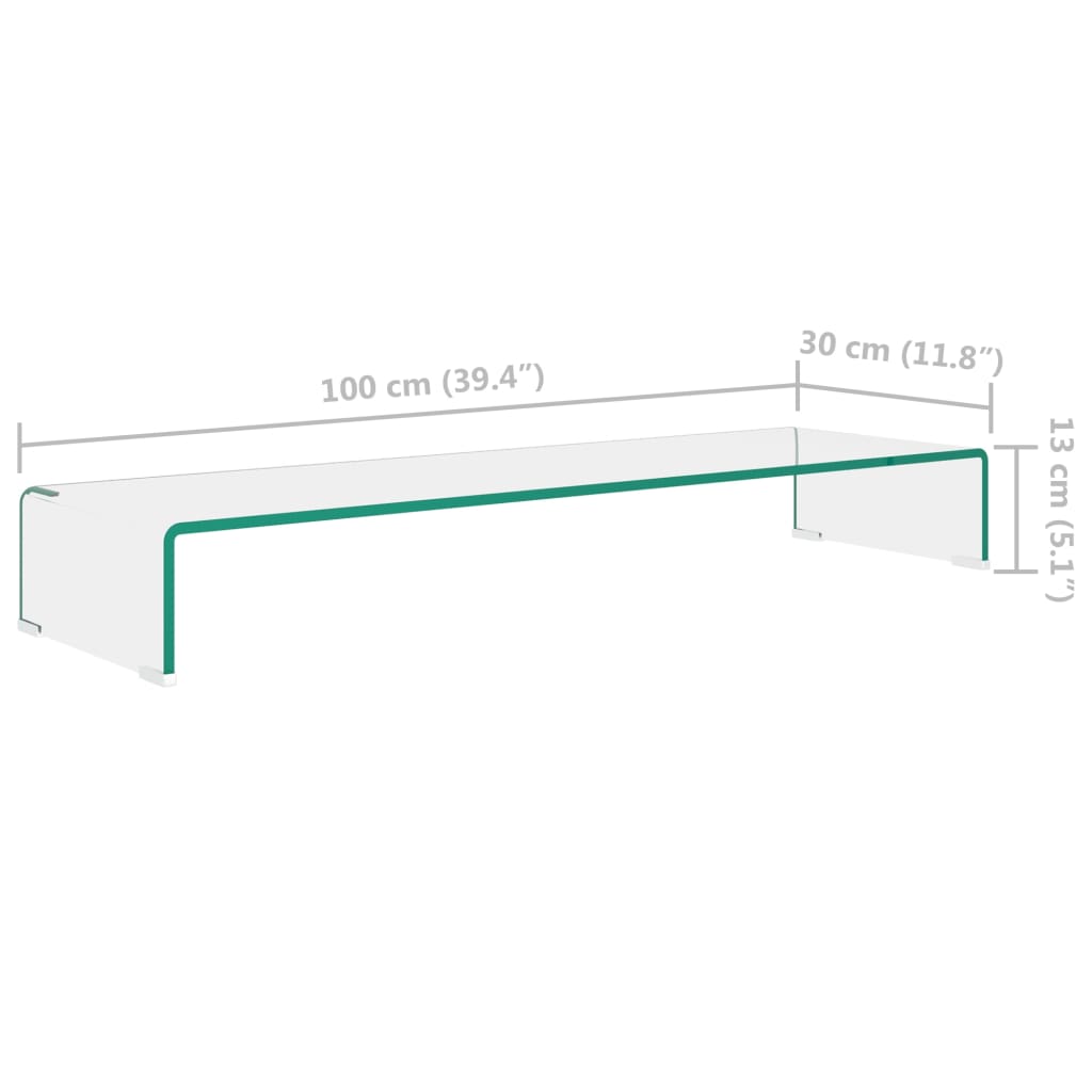 Meuble TV/rehausseur de moniteur 120x30x13 cm verre