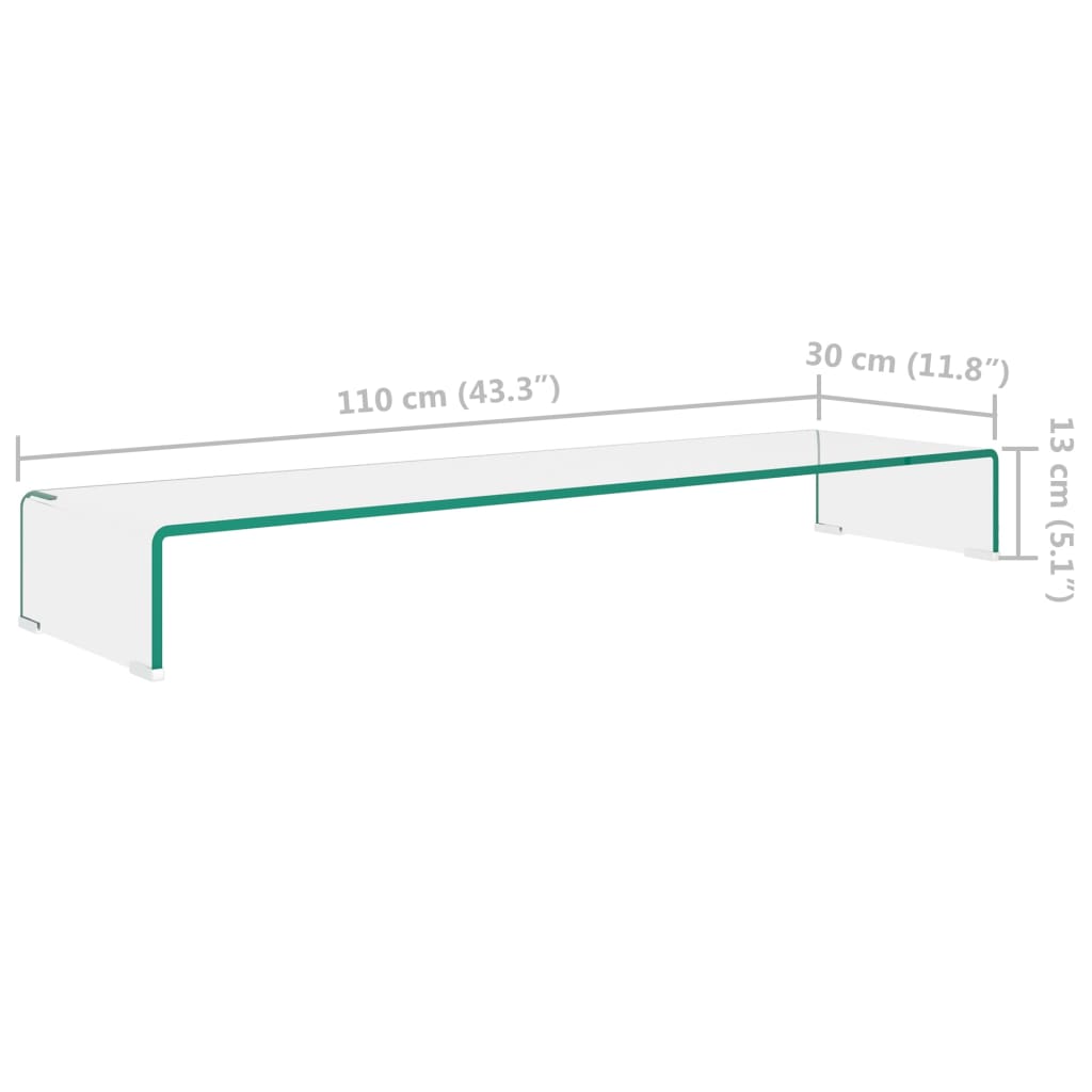 Meuble TV/rehausseur de moniteur 120x30x13 cm verre