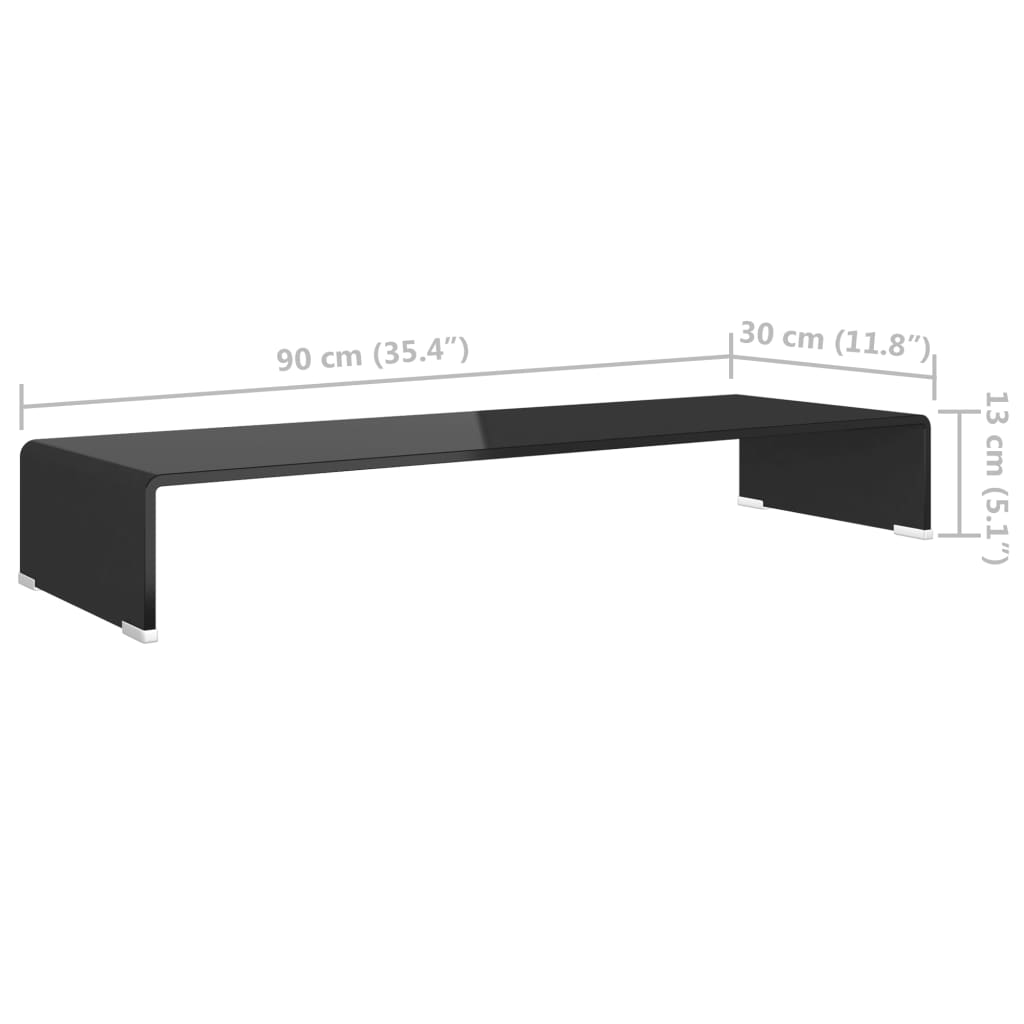 TV-meubel/monitorverhoger 120x30x13 cm glas