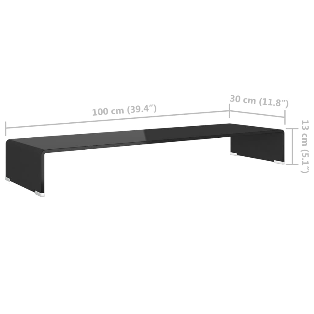 TV-meubel/monitorverhoger 120x30x13 cm glas