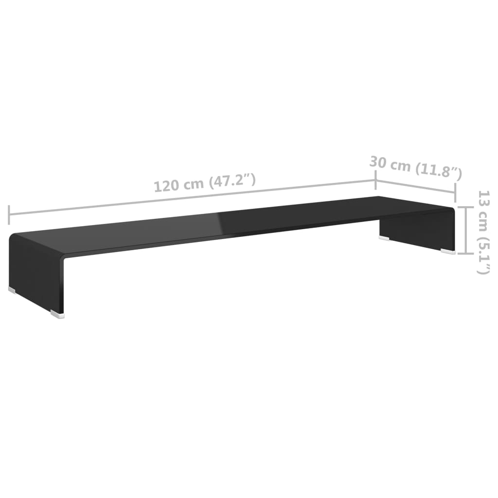 TV-meubel/monitorverhoger 120x30x13 cm glas