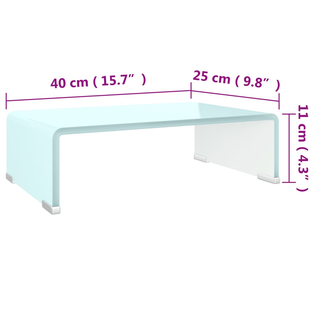 Meuble TV/rehausseur de moniteur 120x30x13 cm verre