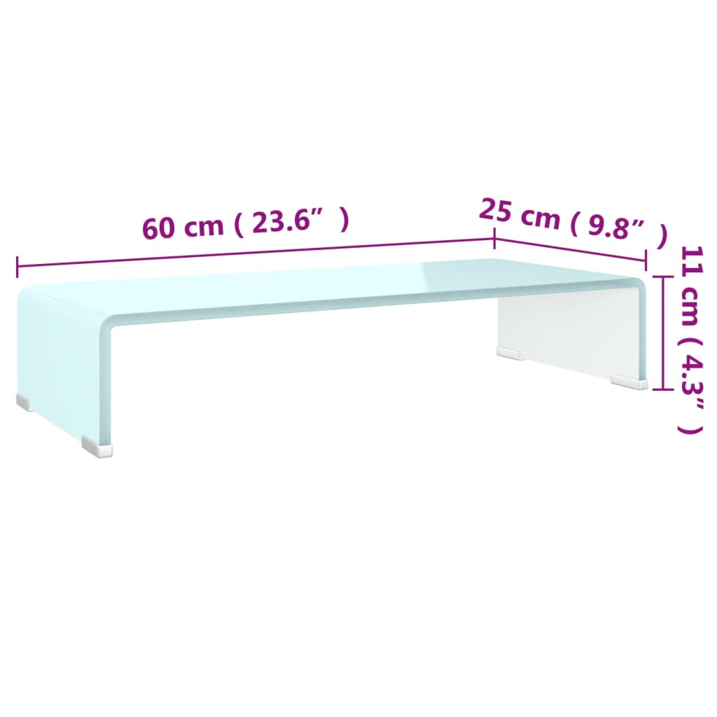 TV-meubel/monitorverhoger 120x30x13 cm glas