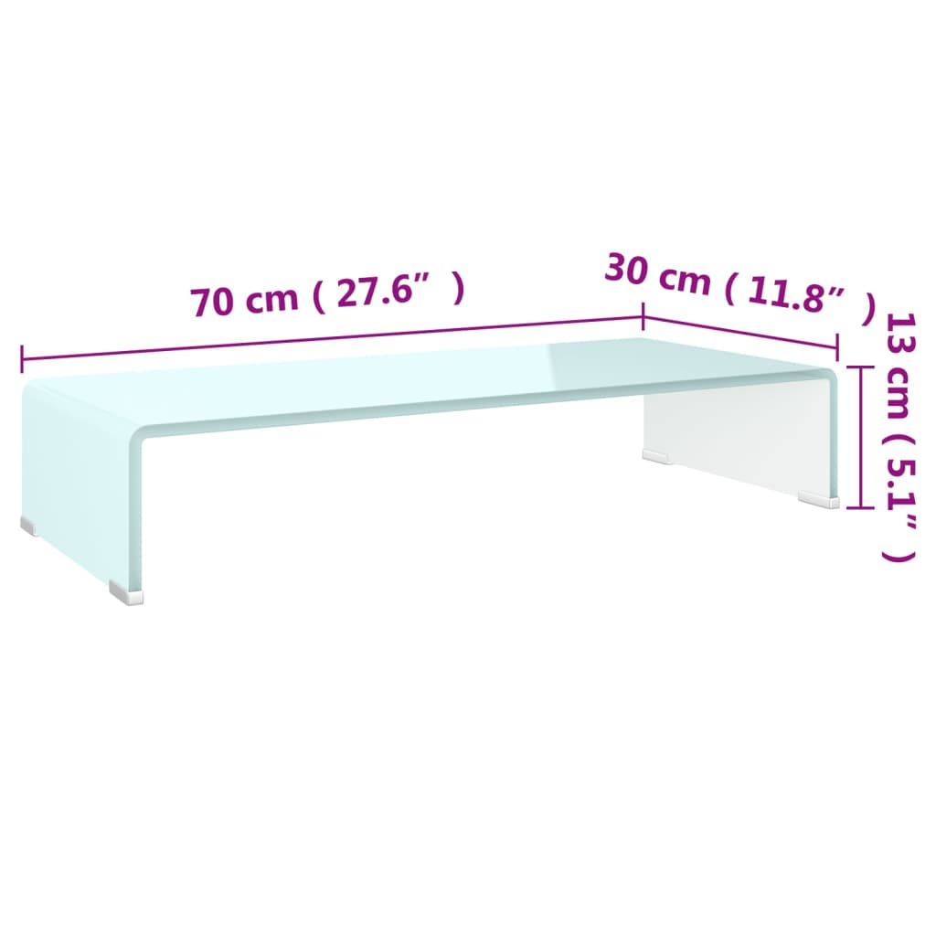 Meuble TV/rehausseur de moniteur 120x30x13 cm verre