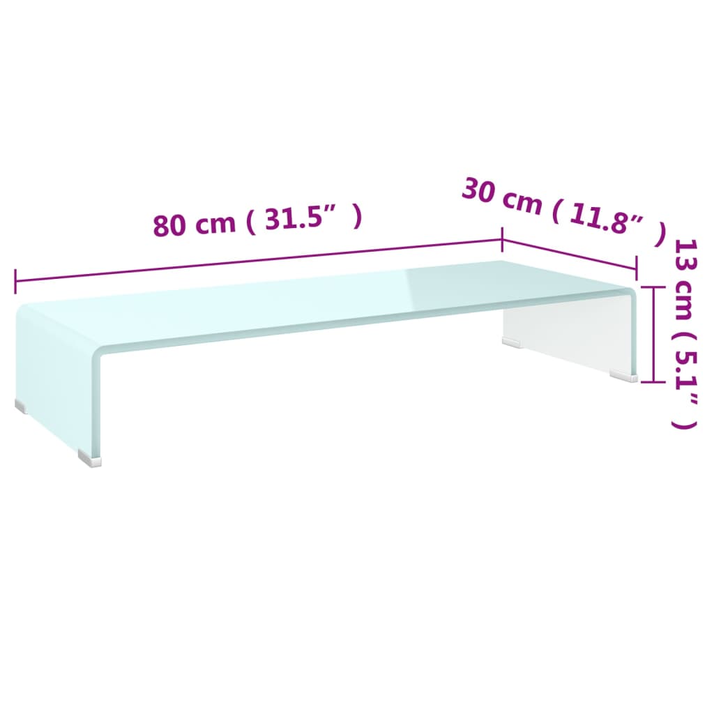 Meuble TV/rehausseur de moniteur 120x30x13 cm verre