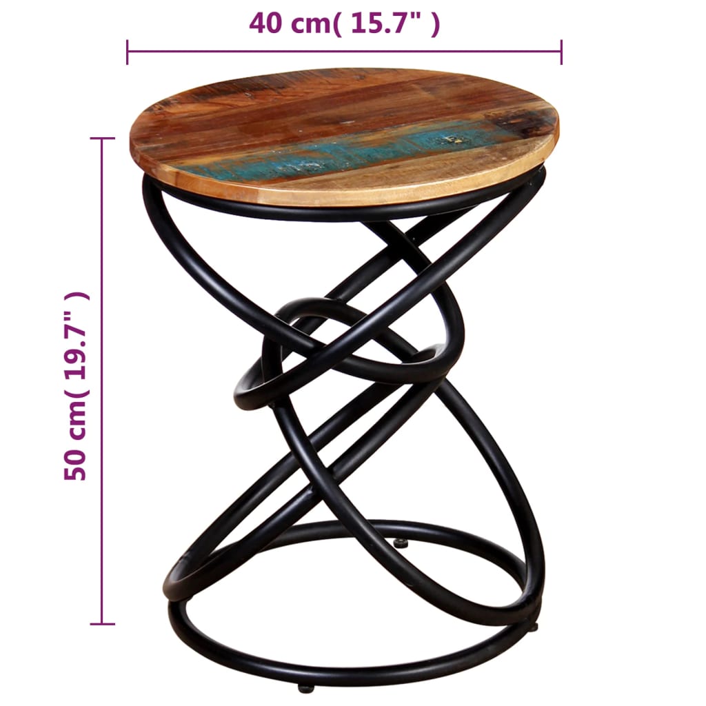 Table d'appoint en bois massif recyclé