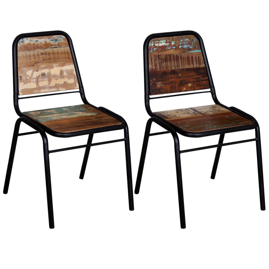 Chaises de salle à manger 6 pcs en bois massif recyclé