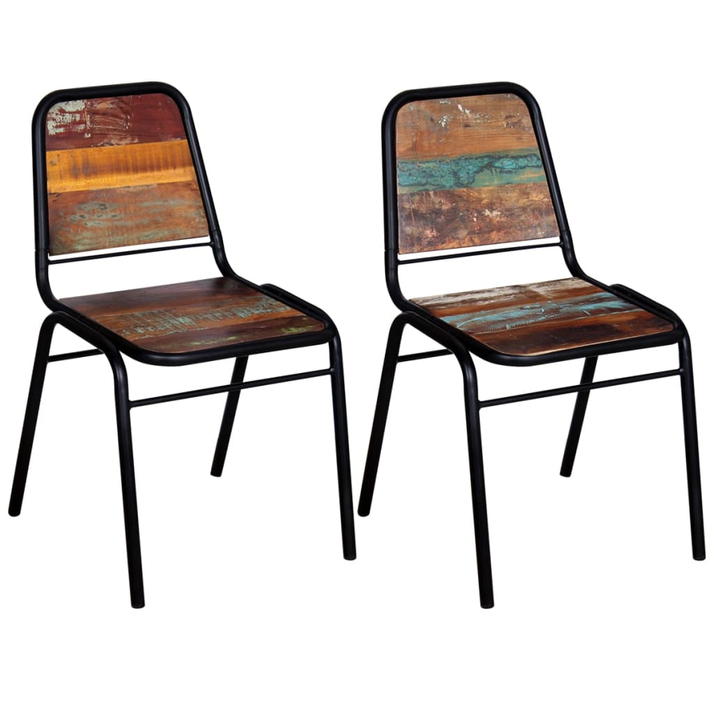 Chaises de salle à manger 6 pcs en bois massif recyclé