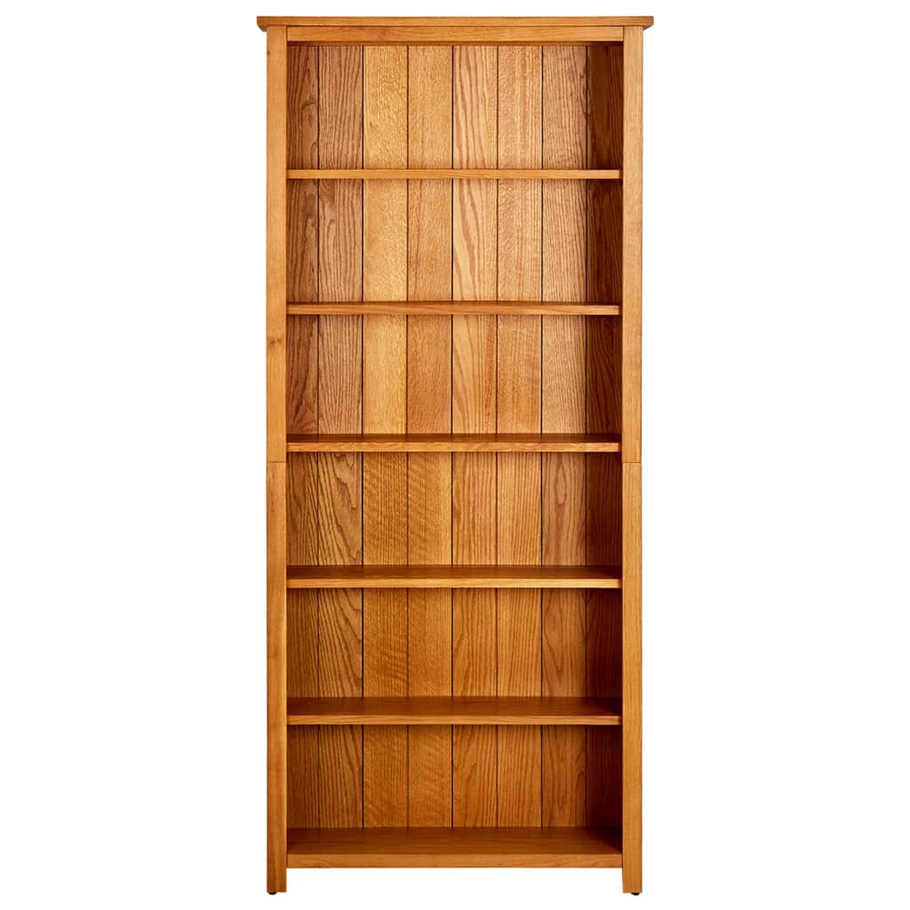 Boekenkast met 5 schappen 70x22x140 cm massief eikenhout