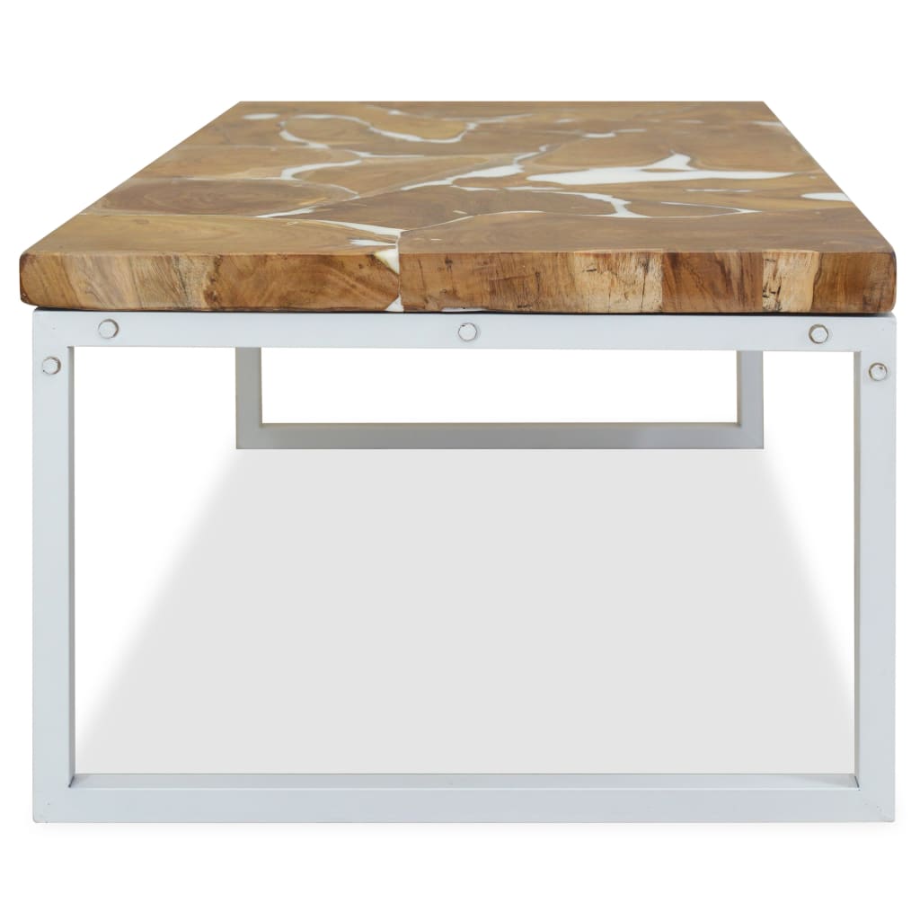 Salontafel 60x60x40 cm teakhout en hars