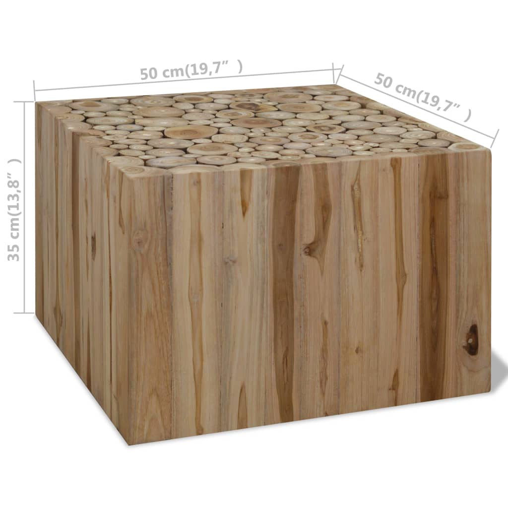 Table basse 90x50x30 cm bois de teck véritable