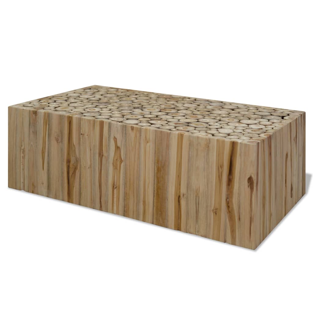 Table basse 90x50x30 cm bois de teck véritable