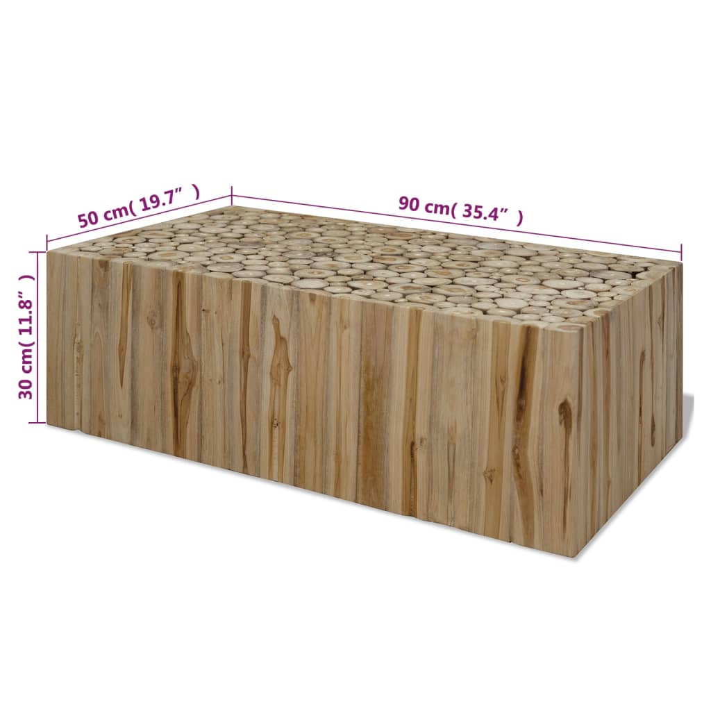 Salontafel 90x50x30 cm echt teakhout