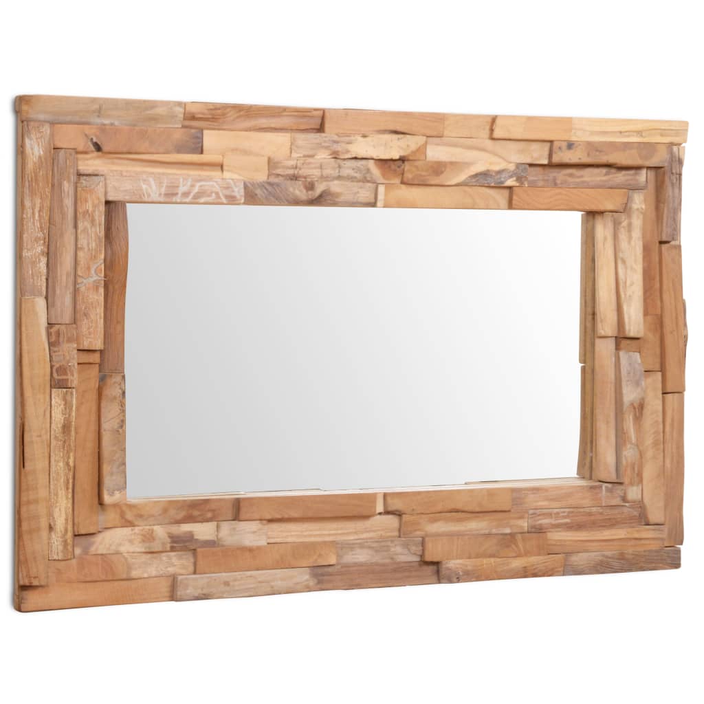 Miroir décoratif carré 60x60 cm bois de teck