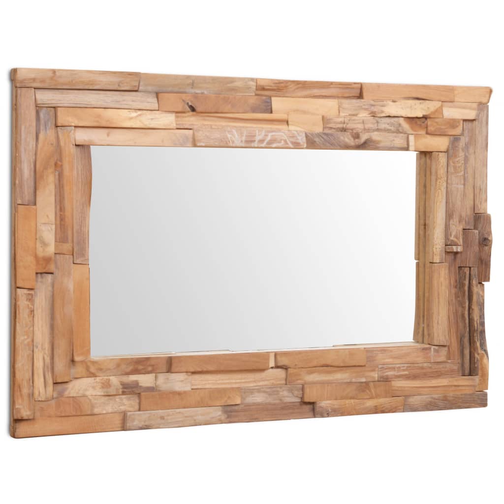 Miroir décoratif carré 60x60 cm bois de teck