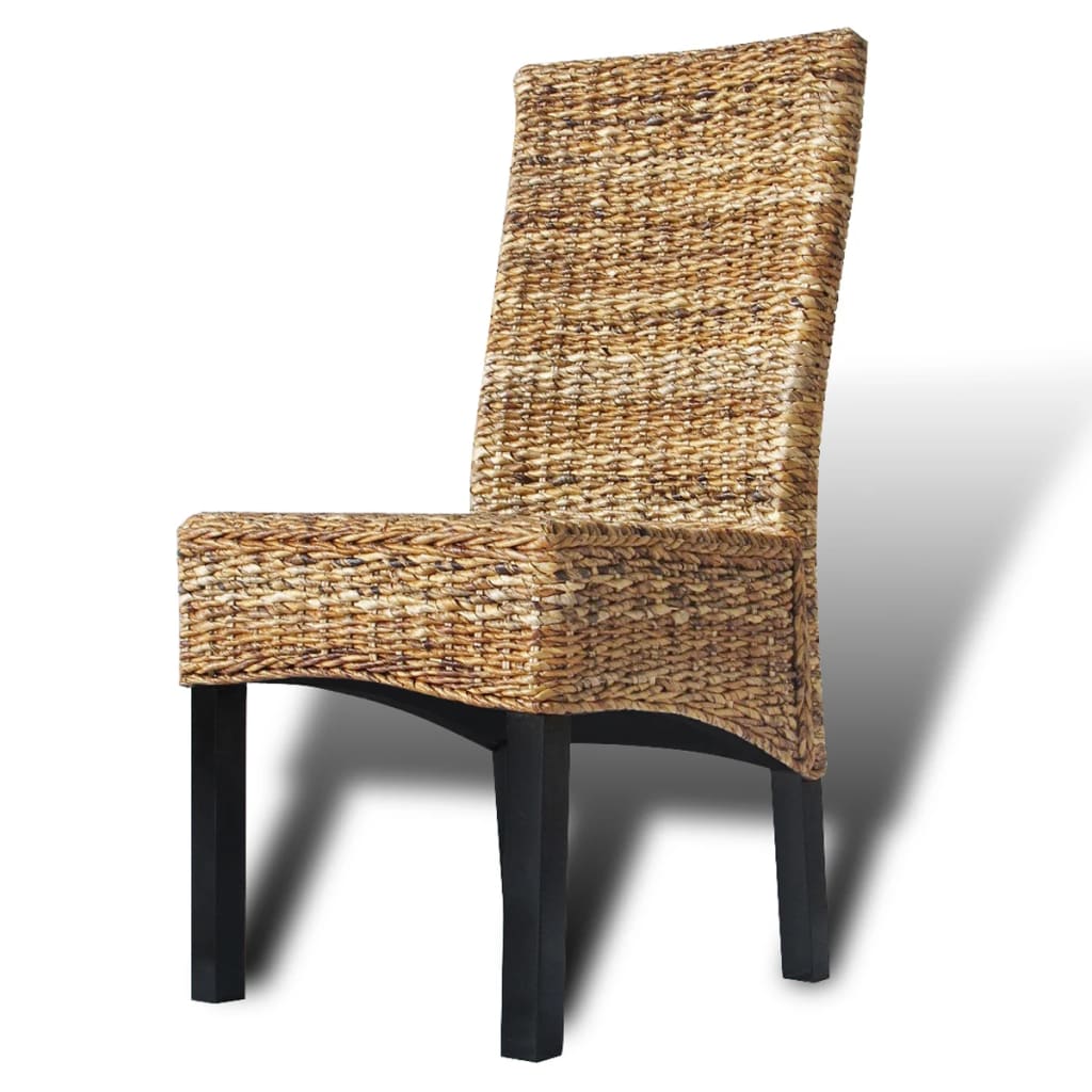 Eetkamerstoelen 2 st abaca en massief mangohout