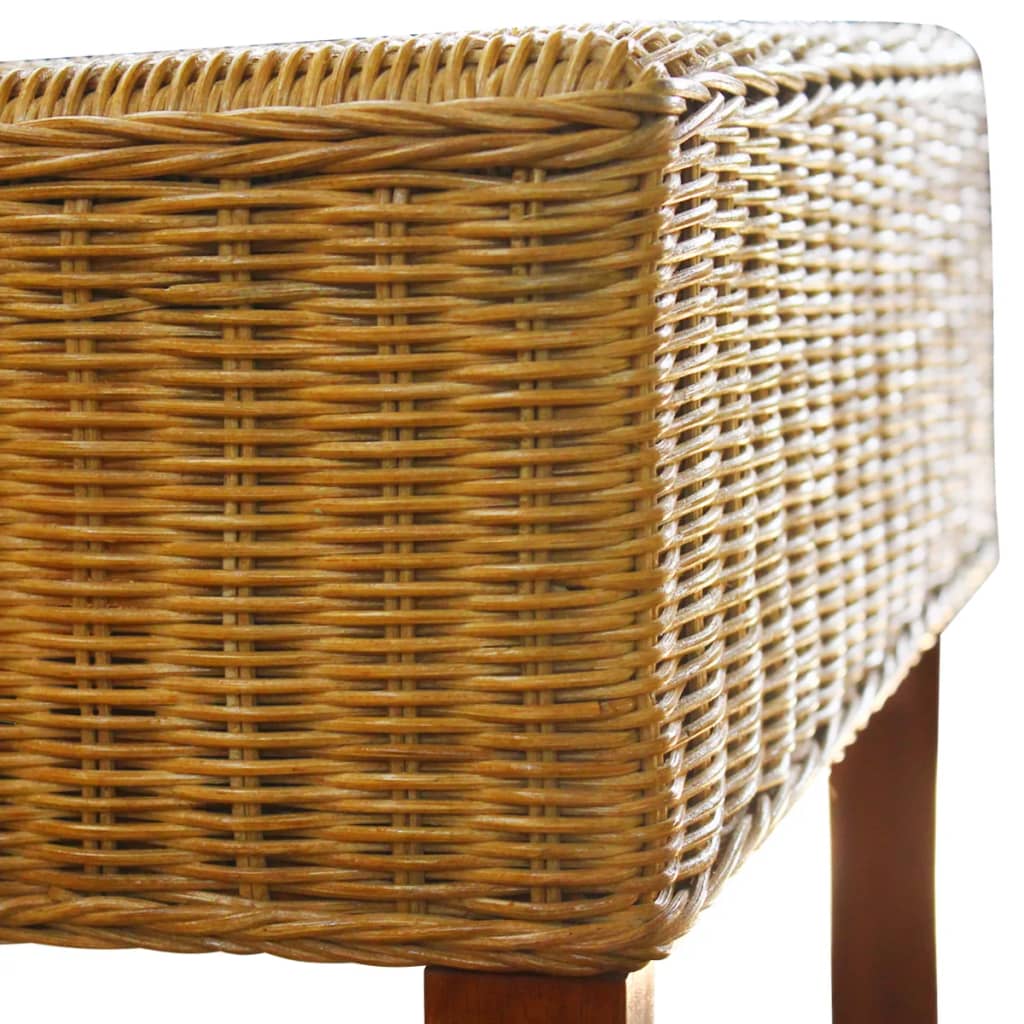 Eetkamerstoelen 4 st natuurlijk rattan bruin