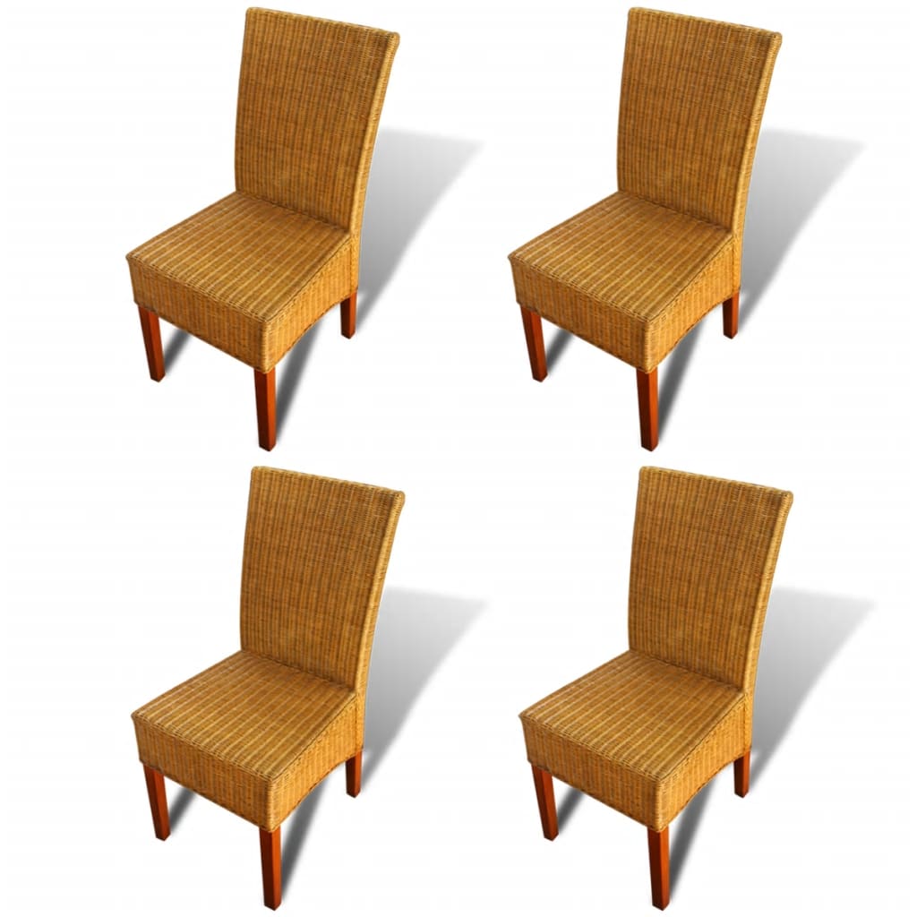 Chaises de salle à manger 6 pcs rotin naturel marron