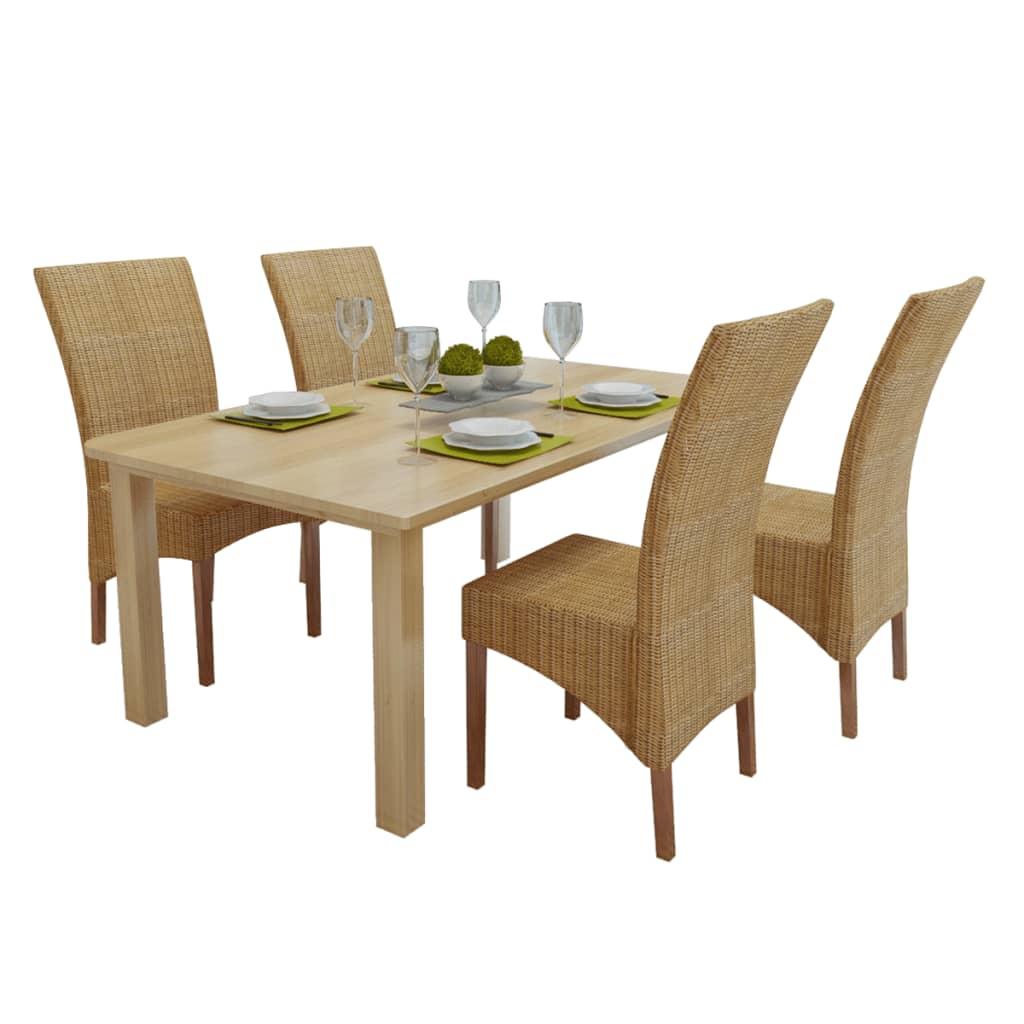 Chaises de salle à manger 6 pcs rotin naturel marron