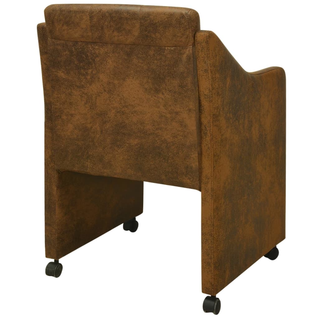 Chaises de salle à manger 6 pcs simili cuir marron