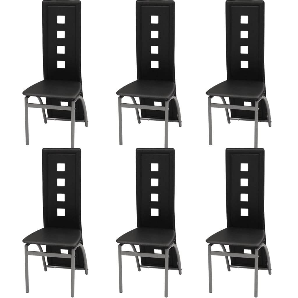 Chaises de salle à manger 6 pcs simili cuir