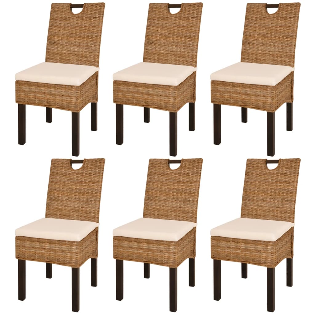 Chaise de salle à manger 4 pcs kubu rotin bois de manguier