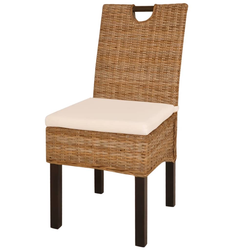 Chaise de salle à manger 4 pcs kubu rotin bois de manguier