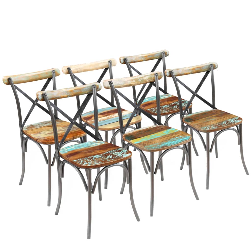 Chaises de salle à manger 4 pcs en bois massif recyclé