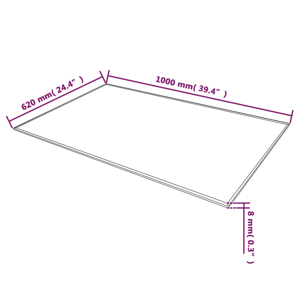 Tafelblad 60x60 cm 6 mm gehard glas met marmeren design