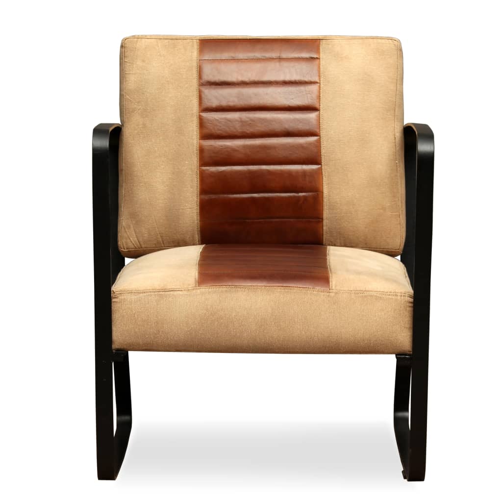 Fauteuil lounge en cuir véritable