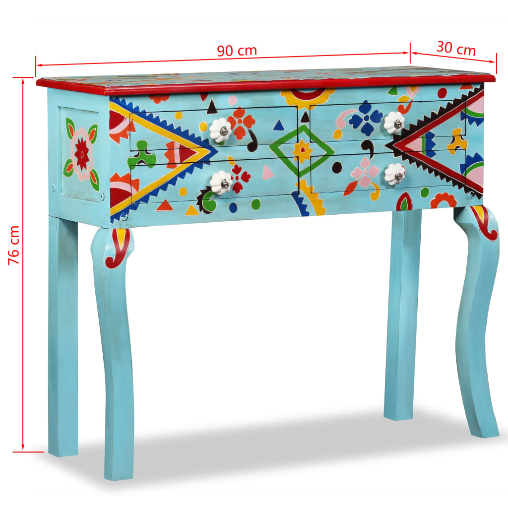 Wandtafel handgeschilderd massief mangohout