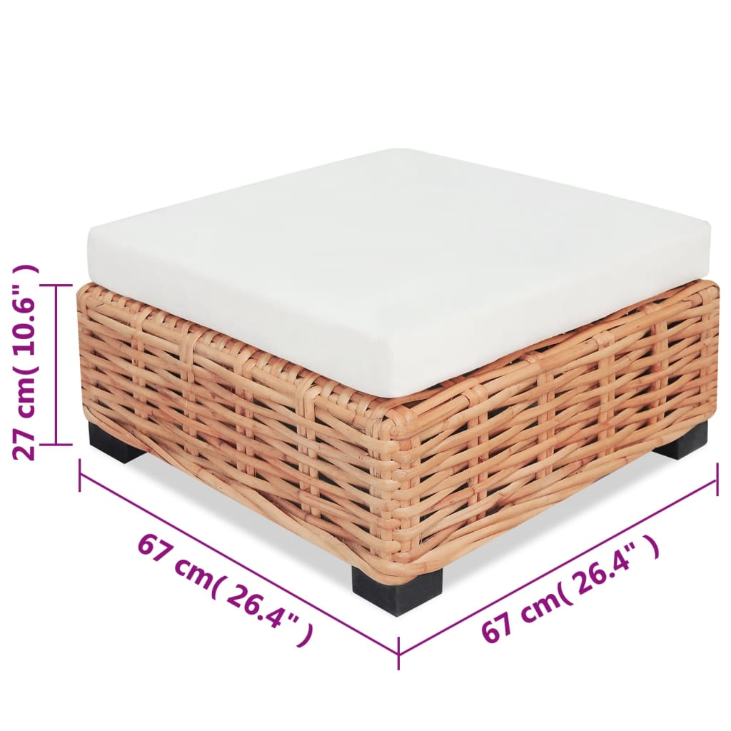 Loungeset natuurlijk rattan 16-delig