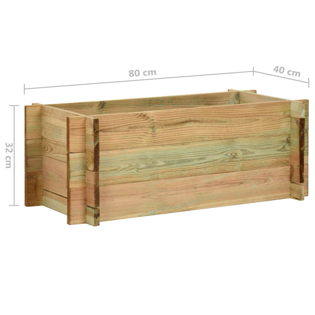 Jardinière 120 cm en bois de pin imprégné