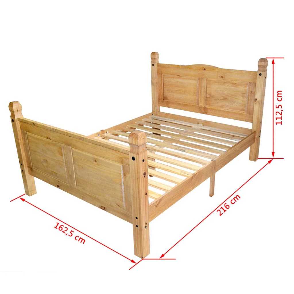 Bed met traagschuim matras grenenhout Corona-stijl 160x200 cm