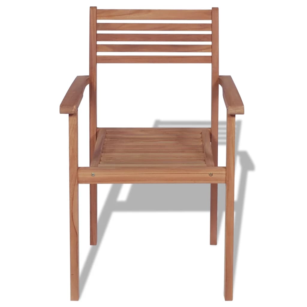 Chaises de jardin empilables 2 pcs teck massif