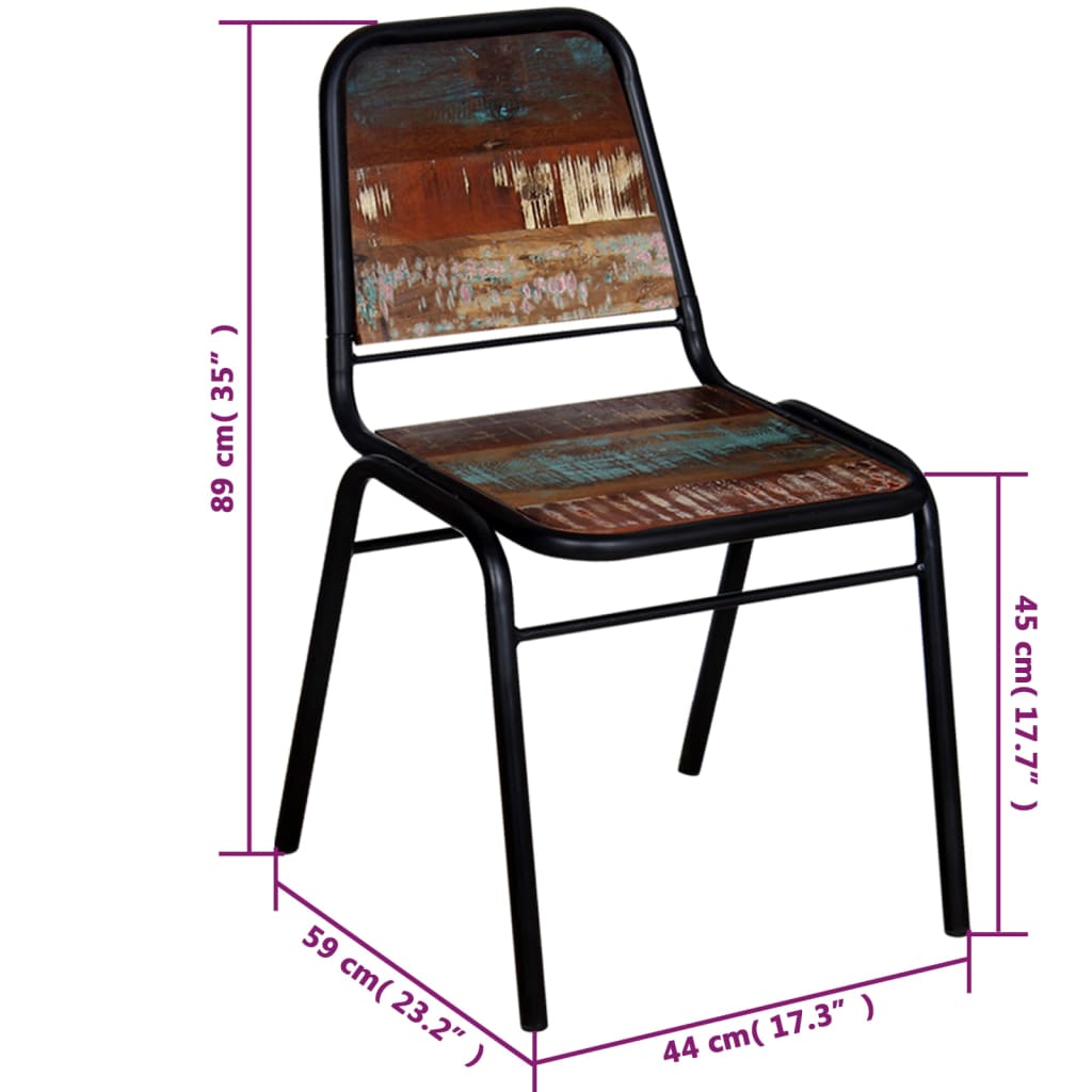 Eetkamerstoelen 6 st massief gerecycled hout