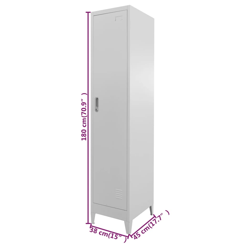 Lockerkast 38x45x180 cm staal antracietkleurig