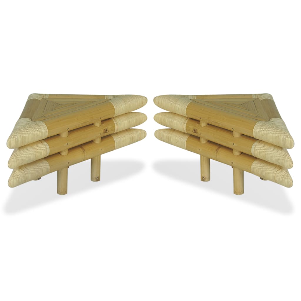 Tables de chevet 60x60x40 cm bambou naturel 2 pcs