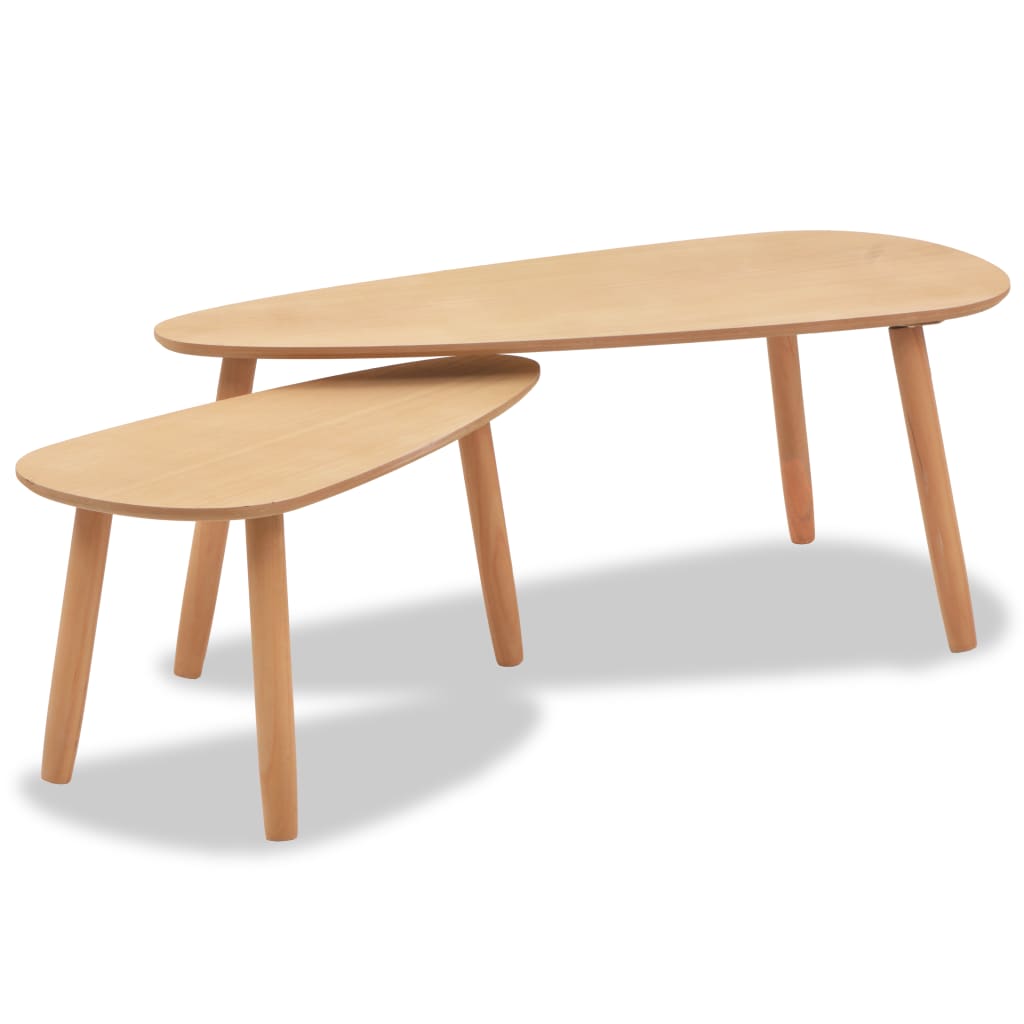 Ensemble de table basse 2 pièces en bois de pin massif