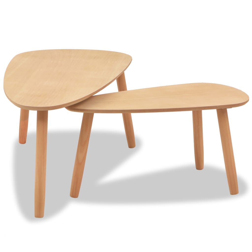 Ensemble de table basse 2 pièces en bois de pin massif