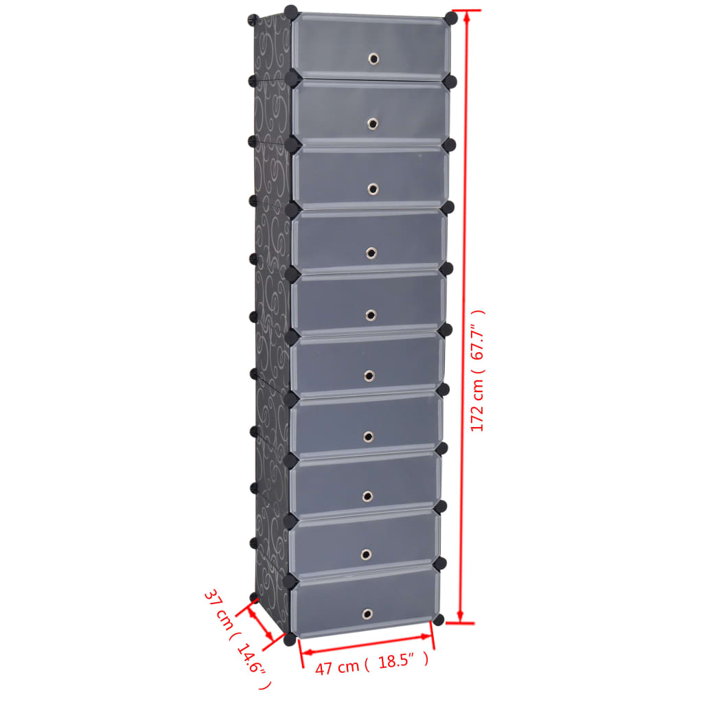 Armoire à chaussures avec 10 compartiments emboîtables